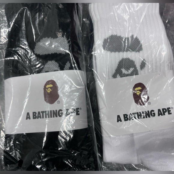 Bathing APE Men's Black and White Socks - Picture 1 of 1